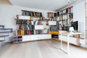 Bookcase, desk, custom-made, design, retractable