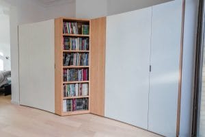 Custom-made dressing room and bookcase - Wood and steel