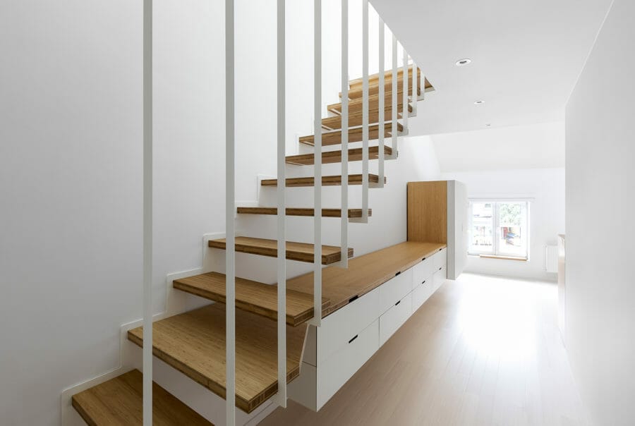 Stairs, dressing room, bookcase, solid wood, steel, metal, custom-made, design