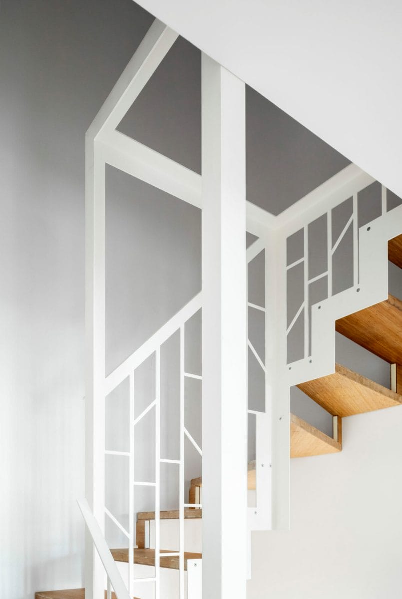 Escalier, rambarde, bois massif, acier, métal, sur-mesure, design