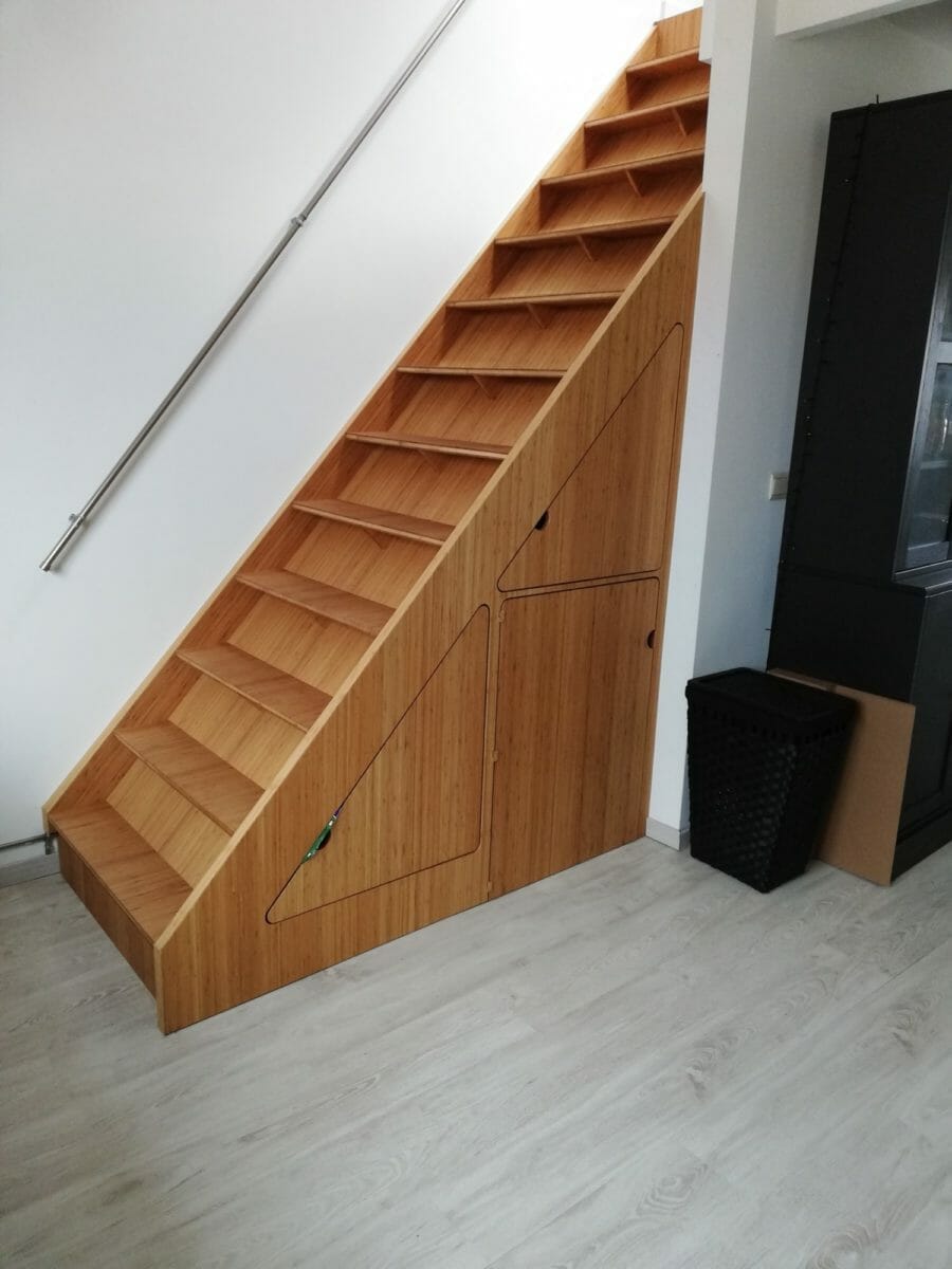 Escalier, rangement, optimisation, bois massif, sur-mesure, design