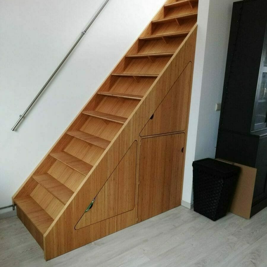 Escalier, rangement, optimisation, bois massif, sur-mesure, design
