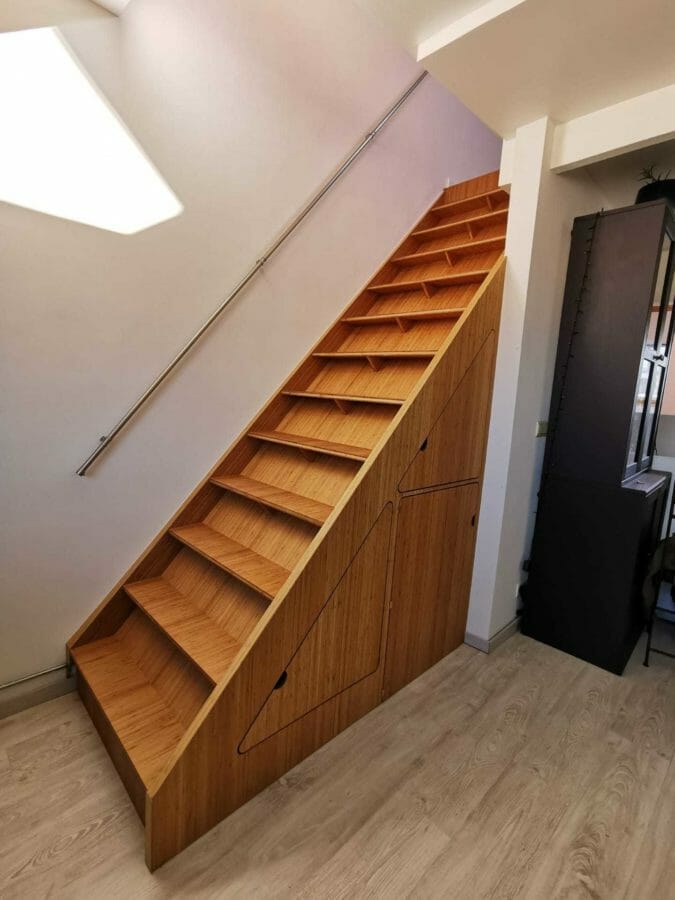 Stairs, storage, optimization, solid wood, custom-made, design