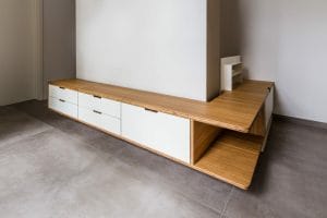 Custom made shoes bench - Wood and steel