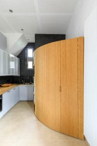 Customized kitchen wall entry locker - Wood and steel