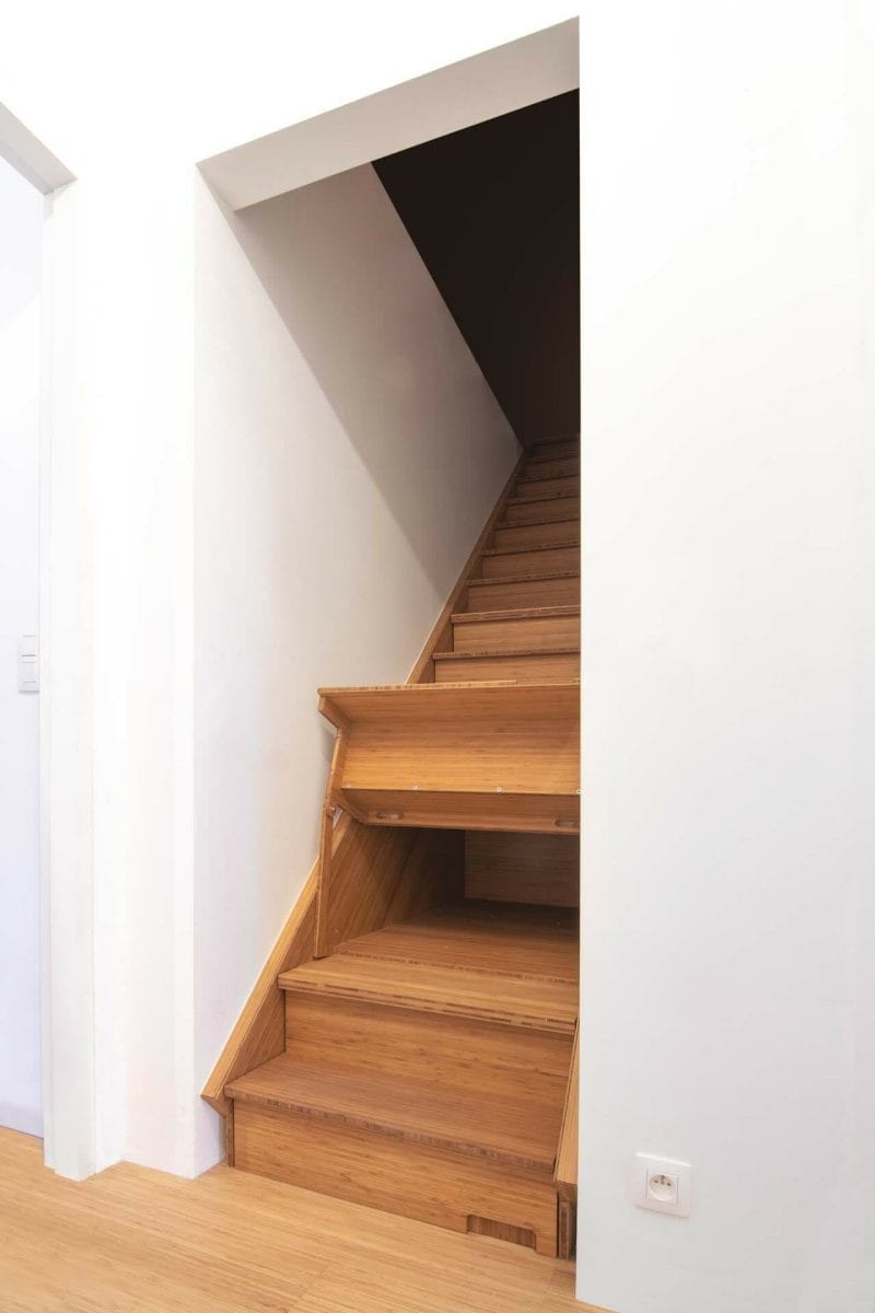 Escalier, rangement, optimisation, sur-mesure, bois massif, design