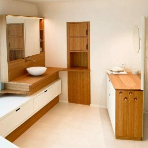 Custom bathroom furniture - Wood and steel